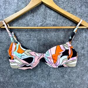 Skin By Same Los Angeles Bikini Swim‎ Top Women Medium Retro Colorful Underwire